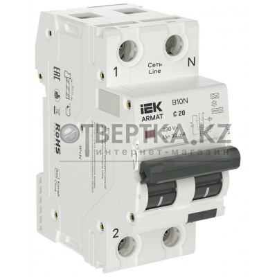ARMAT Автоматический выключатель дифференциального тока B10N 1PNP C20 30мА тип A (36мм) IEK AR-B10N-1N-C020A030
