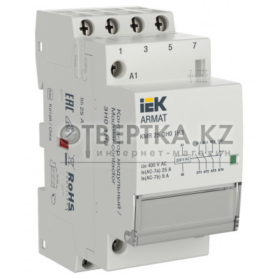 ARMAT Контактор модульный KMR 25А 230В AC 3НО 1НЗ IEK AR-KMR10-025-31-230 