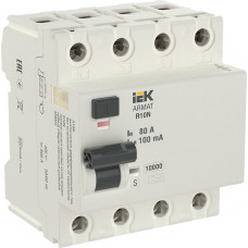 ARMAT Выключатель дифференциального тока R10N 4P 80А 100мА тип A-S IEK AR-R10N-4-080AS100 в Астане