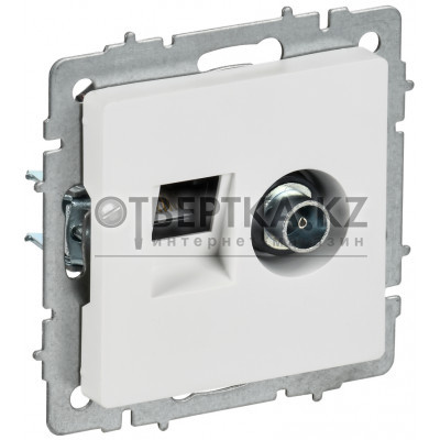 BRITE Розетка двойная TVRJ45 кат.5E РТВ/РК12-БрАБ арктический белый IEK BR-AK20-1-K91