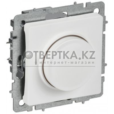 BRITE Светорегулятор поворотно-нажимной 600Вт СС10-1-0-БрАБ арктический белый IEK BR-D20-0600-K91