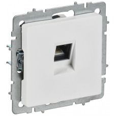 BRITE Розетка компьютерная RJ45 кат.6 РК11-БрАБ арктический белый IEK BR-K10-2-K91 в Алматы
