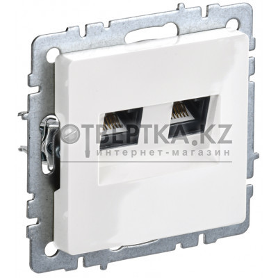BRITE Розетка компьютерная двойная RJ45 кат.6 РК11-2-БрБ белый IEK BR-K20-2-K01