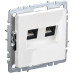 BRITE Розетка компьютерная двойная RJ45 кат.6 РК11-2-БрБ белый IEK BR-K20-2-K01