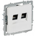 BRITE Розетка компьютерная двойная RJ45 кат.6 РК11-2-БрАБ арктический белый IEK BR-K20-2-K91
