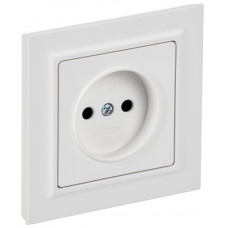 BRITE Розетка 1-местная без заземления без защитных шторок 10А в сборе РСР10-1-0-БрАБ арктический белый IEK BR-R10-10-K91-F в Алматы