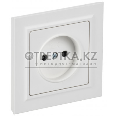 BRITE Розетка 1-местная без заземления без защитных шторок 10А в сборе РСР10-1-0-БрАБ арктический белый IEK BR-R10-10-K91-F