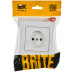 BRITE Розетка 1-местная без заземления без защитных шторок 10А в сборе РСР10-1-0-БрАБ арктический белый IEK BR-R10-10-K91-F