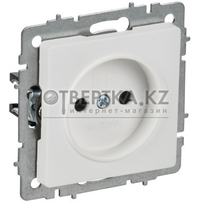 BRITE Розетка 1-местная без заземления без защитных шторок 10А РС10-1-0-БрАБ арктический белый IEK BR-R10-10-K91