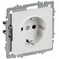 BRITE Розетка 1-местная с заземлением без защитных шторок 16А РС11-1-0-БрАБ арктический белый IEK BR-R11-16-K91 в Алматы