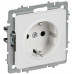 BRITE Розетка 1-местная с заземлением без защитных шторок 16А РС11-1-0-БрАБ арктический белый IEK BR-R11-16-K91