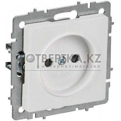BRITE Розетка 1-местная без заземления с защитными шторками 10А РСш10-2-БрАБ арктический белый IEK BR-R13-10-K91