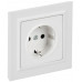 BRITE Розетка 1-местная с заземлением с защитными шторками 16А в сборе РСР14-1-0-БрАБ арктический белый IEK BR-R14-16-K91-F