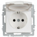 BRITE Розетка 1-местная с заземлением с защитными шторками и крышкой 16А IP44 РСбш10-3-44-БрАБ арктический белый IEK BR-R16-16-44-K91