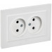 BRITE Розетка 2-местная без заземления без защитных шторок 10А в сборе РС12-2-БрАБ арктический белый IEK BR-R20-10-K91-F