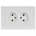 BRITE Розетка 2-местная без заземления без защитных шторок 10А в сборе РС12-2-БрАБ арктический белый IEK BR-R20-10-K91-F