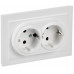 BRITE Розетка 2-местная с заземлением без защитных шторок 16А в сборе РС12-3-БрАБ арктический белый IEK BR-R21-16-K91-F