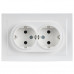 BRITE Розетка 2-местная с заземлением без защитных шторок 16А в сборе РС12-3-БрАБ арктический белый IEK BR-R21-16-K91-F