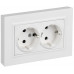 BRITE Розетка 2-местная с заземлением с защитными шторками плоская 16А в сборе РСшПл12-3-БрАБ арктический белый IEK BR-R28-16-K91-F
