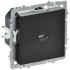 BRITE Розетка USB C 65Вт высокоскоростная зарядка РЮ12-1-БрЧ черный IEK BR-U13-065-K02 в Шымкенте