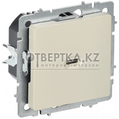 BRITE Розетка USB C 65Вт высокоскоростная зарядка РЮ12-1-БрКр бежевый IEK BR-U13-065-K10