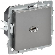 BRITE Розетка USB C 65Вт высокоскоростная зарядка РЮ12-1-БрС сталь IEK BR-U13-065-K46 в Шымкенте