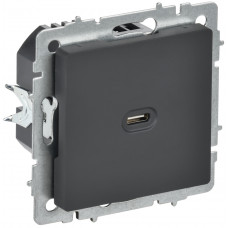 BRITE Розетка USB C 65Вт высокоскоростная зарядка РЮ12-1-БрГ графит IEK BR-U13-065-K53 в Шымкенте