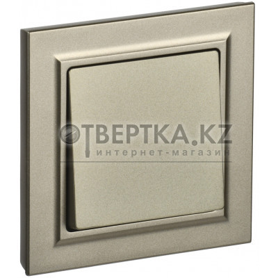 BRITE Выключатель 1-клавишный 10А в сборе ВСР10-1-0-БрШ шампань IEK BR-V10-0-10-K37-F