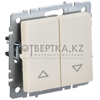 BRITE Выключатель жалюзи 10А ВС10-1-5-БрКр бежевый IEK BR-V15-0-10-K10 BR-V15-0-10-K10 