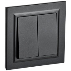 BRITE Выключатель 2-клавишный 10А в сборе ВСР10-2-0-БрЧ черный IEK BR-V20-0-10-K02-F BRITE Выключатель 2-клавишный 10А в сборе ВСР10-2-0-БрЧ черный IEK BR-V20-0-10-K02-F