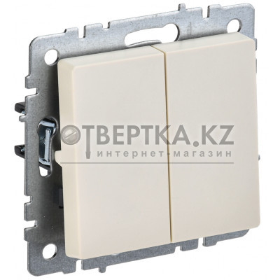 BRITE Выключатель 2-клавишный 10А ВС10-2-0-БрКр бежевый IEK BR-V20-0-10-K10 BR-V20-0-10-K10 