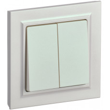 BRITE Выключатель 2-клавишный 10А в сборе ВСР10-2-0-БрЖ жемчуг IEK BR-V20-0-10-K36-F в Актау