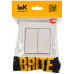 BRITE Выключатель 2-клавишный 10А в сборе ВСР10-2-0-БрЖ жемчуг IEK BR-V20-0-10-K36-F