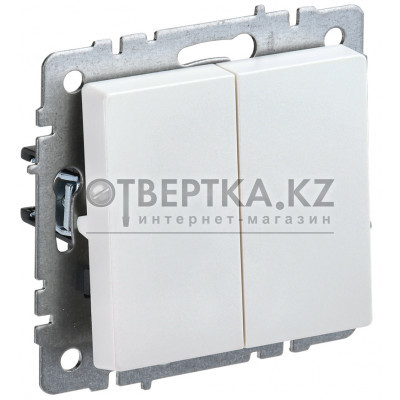 BRITE Выключатель 2-клавишный 10А ВС10-2-0-БрЖ жемчуг IEK BR-V20-0-10-K36 BR-V20-0-10-K36 