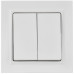 BRITE Выключатель 2-клавишный 10А в сборе ВСР10-2-0-БрАБ арктический белый IEK BR-V20-0-10-K91-F