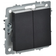BRITE Выключатель 2-клавишный перекрестный 10А ВС10-2-3-БрЧ черный IEK BR-V23-0-10-K02 в Усть-Каменогорске BRITE Выключатель 2-клавишный перекрестный 10А ВС10-2-3-БрЧ черный IEK BR-V23-0-10-K02 в Усть-Каменогорске