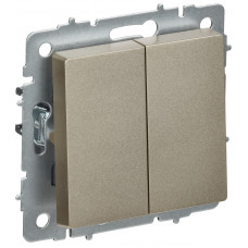 BRITE Выключатель 2-клавишный перекрестный 10А ВС10-2-3-БрШ шампань IEK BR-V23-0-10-K37 в Усть-Каменогорске BRITE Выключатель 2-клавишный перекрестный 10А ВС10-2-3-БрШ шампань IEK BR-V23-0-10-K37 в Усть-Каменогорске