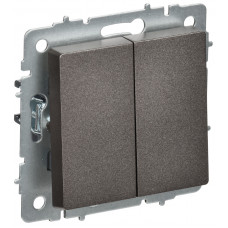 BRITE Выключатель 2-клавишный перекрестный 10А ВС10-2-3-БрТБ темная бронза IEK BR-V23-0-10-K45 в Усть-Каменогорске BRITE Выключатель 2-клавишный перекрестный 10А ВС10-2-3-БрТБ темная бронза IEK BR-V23-0-10-K45 в Усть-Каменогорске