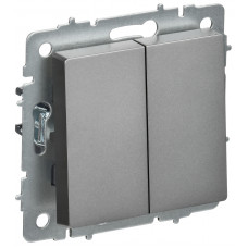 BRITE Выключатель 2-клавишный перекрестный 10А ВС10-2-3-БрС сталь IEK BR-V23-0-10-K46 в Усть-Каменогорске BRITE Выключатель 2-клавишный перекрестный 10А ВС10-2-3-БрС сталь IEK BR-V23-0-10-K46 в Усть-Каменогорске