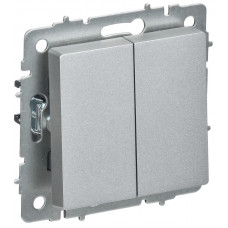 BRITE Выключатель 2-клавишный перекрестный 10А ВС10-2-3-БрА алюминий IEK BR-V23-0-10-K47 в Усть-Каменогорске BRITE Выключатель 2-клавишный перекрестный 10А ВС10-2-3-БрА алюминий IEK BR-V23-0-10-K47 в Усть-Каменогорске