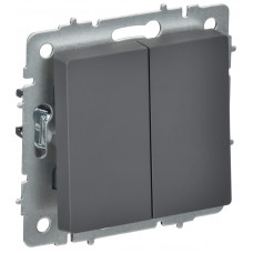 BRITE Выключатель 2-клавишный перекрестный 10А ВС10-2-3-БрГ графит IEK BR-V23-0-10-K53 в Усть-Каменогорске BRITE Выключатель 2-клавишный перекрестный 10А ВС10-2-3-БрГ графит IEK BR-V23-0-10-K53 в Усть-Каменогорске