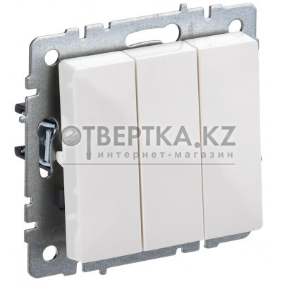 BRITE Выключатель 3-клавишный 10А ВС10-3-0-БрБ белый IEK BR-V30-0-10-K01 BR-V30-0-10-K01 