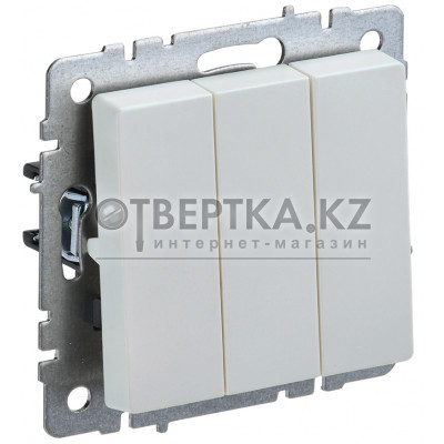 BRITE Выключатель 3-клавишный 10А ВС10-3-0-БрЖ жемчуг IEK BR-V30-0-10-K36 BR-V30-0-10-K36 