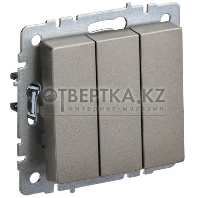 BRITE Выключатель 3-клавишный 10А ВС10-3-0-БрШ шампань IEK BR-V30-0-10-K37 BR-V30-0-10-K37 