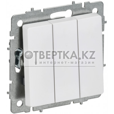 BRITE Выключатель 3-клавишный 10А ВС10-3-0-БрАБ арктический белый IEK BR-V30-0-10-K91