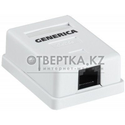 Розетка информационная настенная RJ45 кат. 5Е UTP 1 порт GENERICA CS2-1C5EU-12-G 