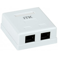 Настенная информационная розетка ITK RJ45 8P8C кат.5Е UTP 2-порта CS2-1C5EU-22  в Кокшетау