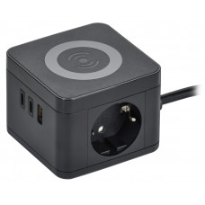 DOMINIC Удлинитель с беспроводной зарядкой 10Вт У02К 2 места 2PPE 1,3м 3х1,0мм2 16А/250В USB AC черный IEK DN-YP31-16-02-01-ZKU-K02 в Актобе