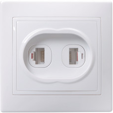 Розетка 2-местная IEK KVARTA RJ11RJ45 кат.5е РК/Т12-КБ