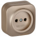 GLORY Розетка 1-местная для открытой установки без заземления без защитных шторок 10А РС20-2-ХШм шампань матовый IEK ERH10-K37M-10